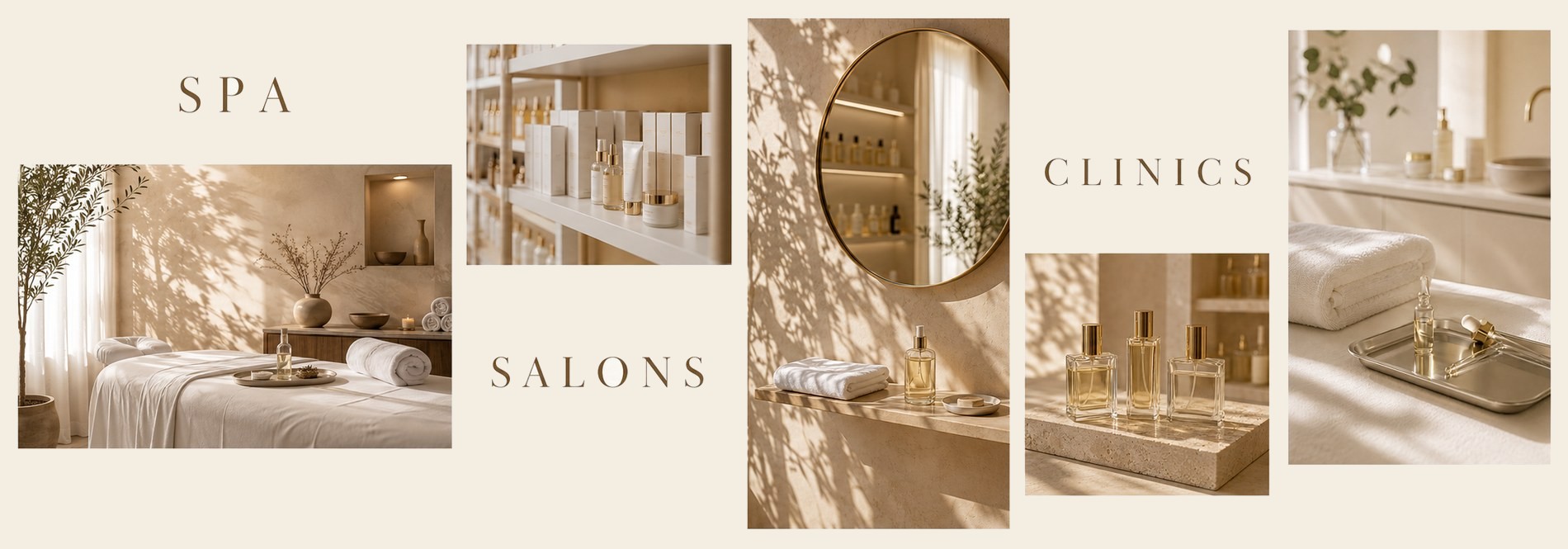 Spa centres, pharmacy chains, beauty salons, perfumery stores and aesthetic clinics